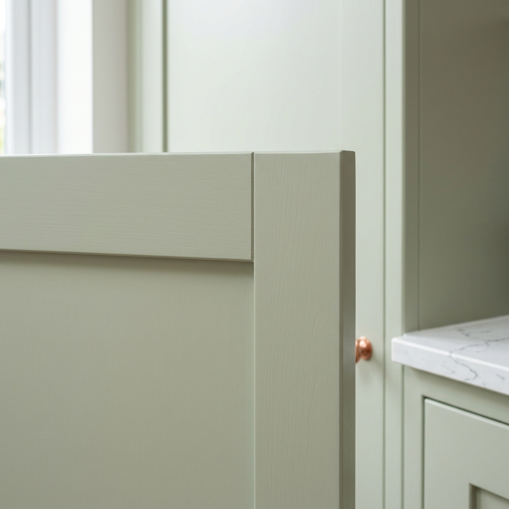 Shaker panel corner close-up detail